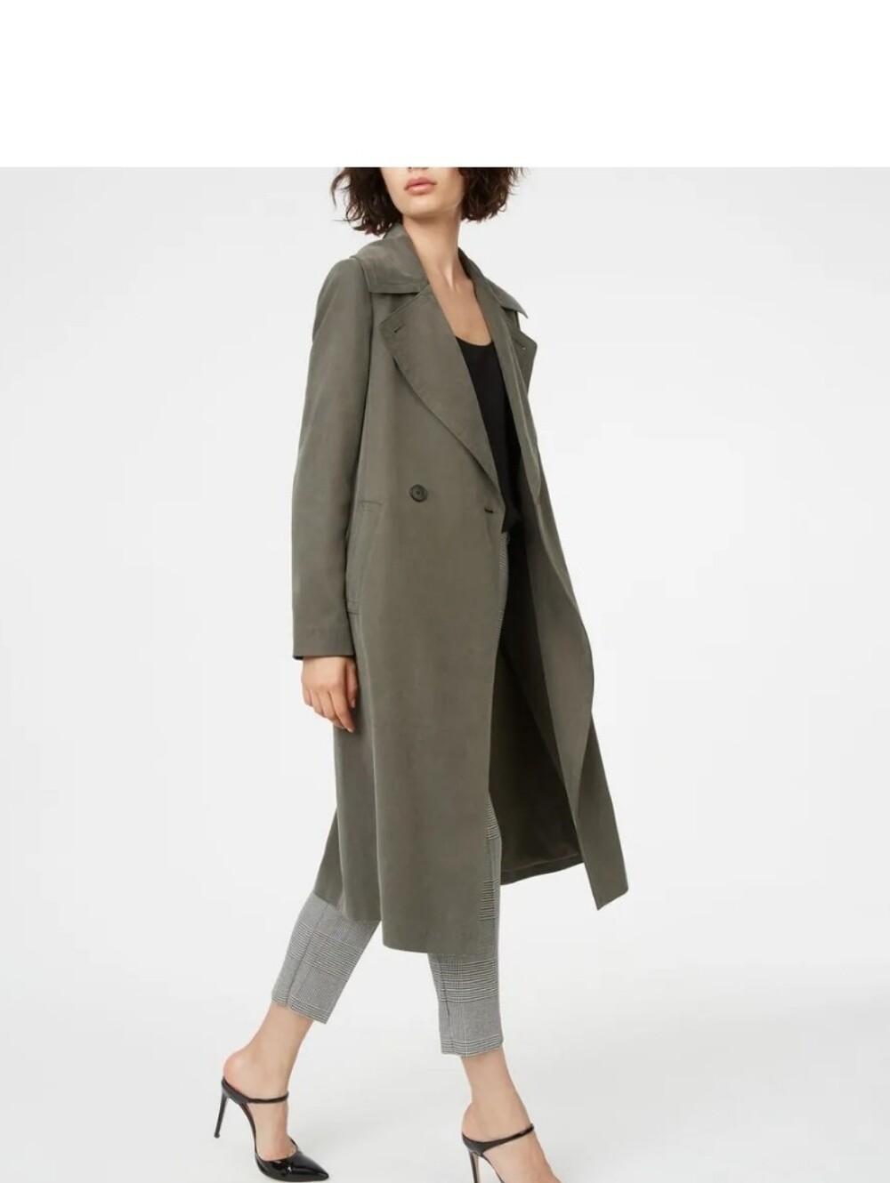 Club Monaco Olive Green Long Trench Coat